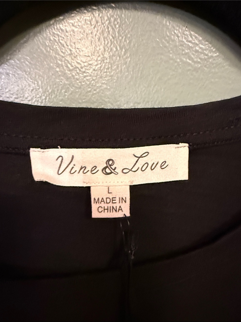 NEW Vine & Love Black Short-Sleeve Tee with Beaded Floral Appliqués - Picture 3 of 6